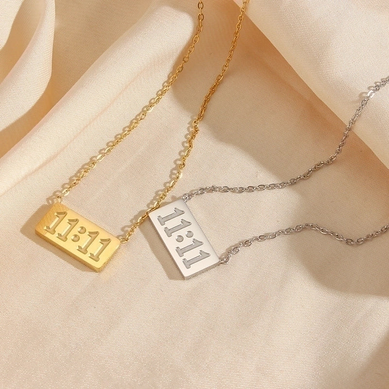 Fashion Number 304 Stainless Steel No Inlaid 18K Gold Plated Plating Necklace