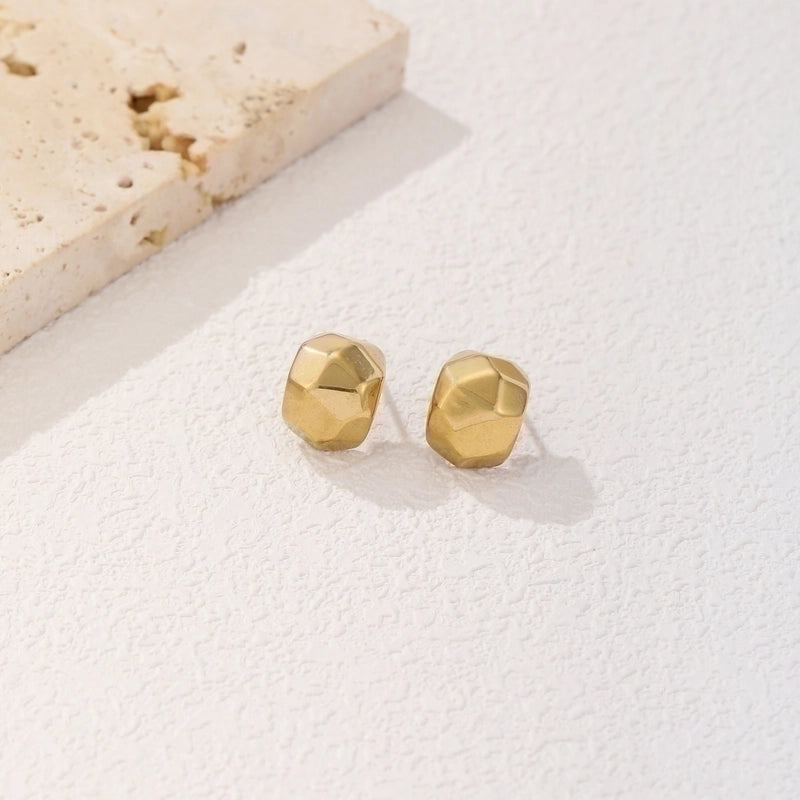 1 Pair Minimalist Water Droplets Heart Shape Plating Inlay Titanium Steel Artificial Pearls 18K Gold Plated Ear Studs