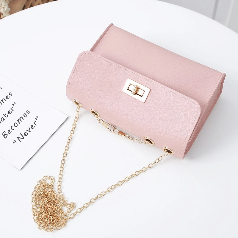 Summer Fashion Texture Simple Chain Small Square Phone Coin Purse Bag