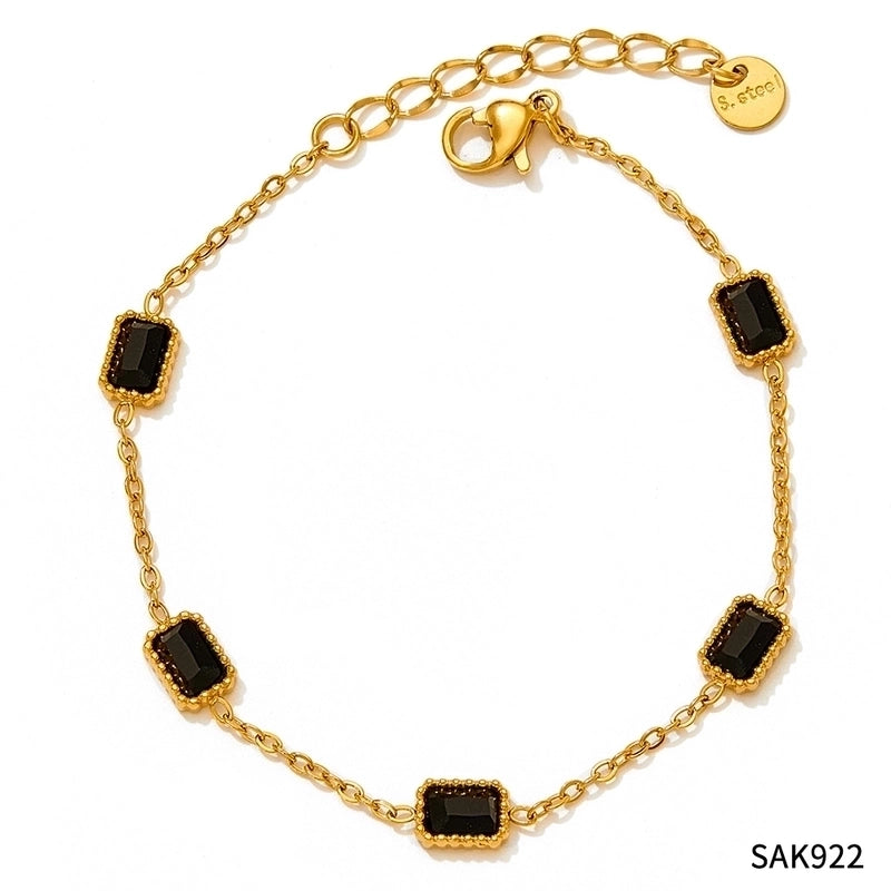 2 Pieces IG Style Modern Style Square Solid Color 304 Stainless Steel 16K Gold Plated White Gold Plated Gold Plated Zircon Bracelets In Bulk