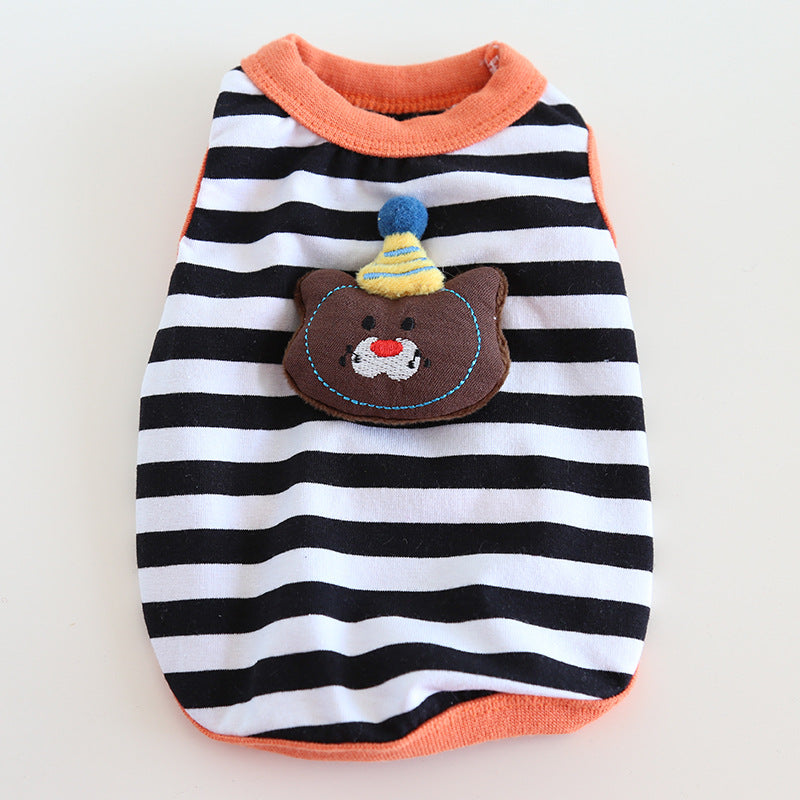 Striped Cute Animal Decor Dog Cat Vest