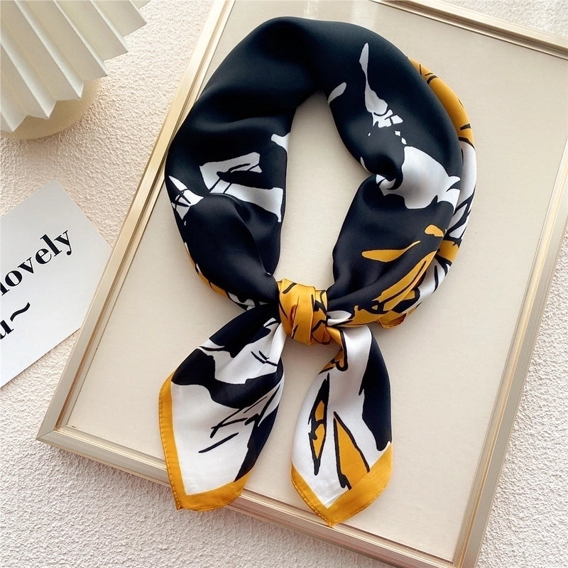 Fashion Small Thin Square Towel Silk Scarf Hair Band For Women 70*70
