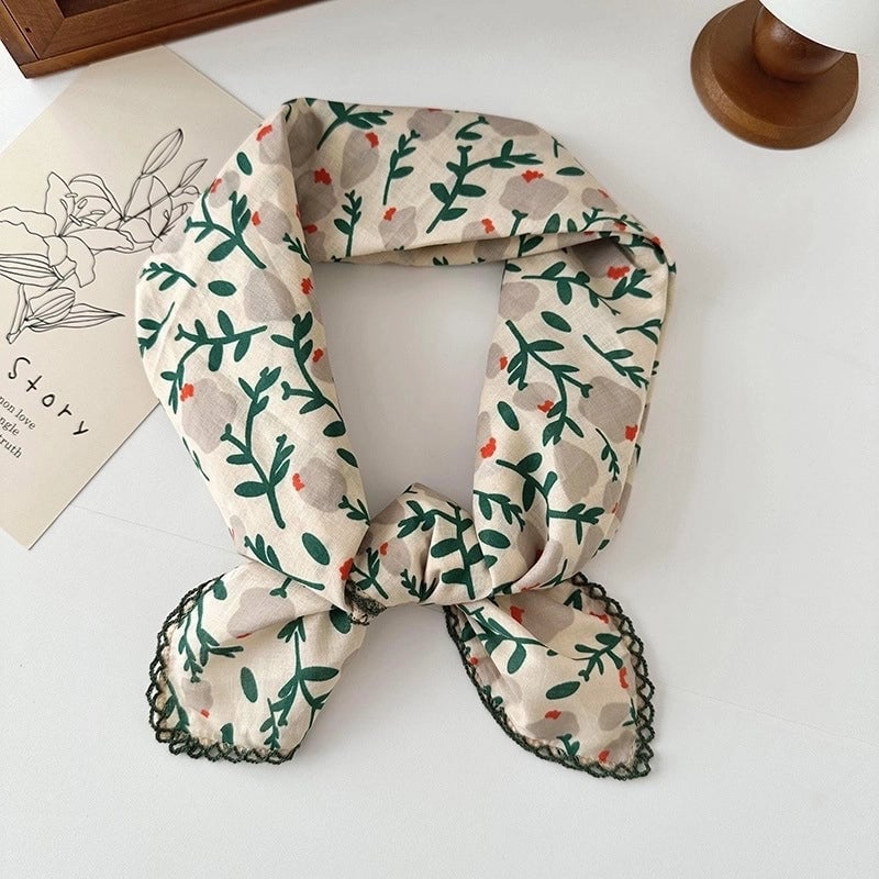 Women's Elegant Sweet Printing Cotton And Linen Silk Scarf