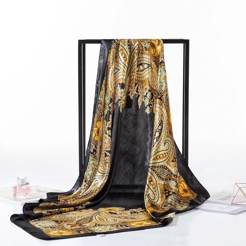 Women's Minimalist Flower Satin Printing Scarves & Gloves