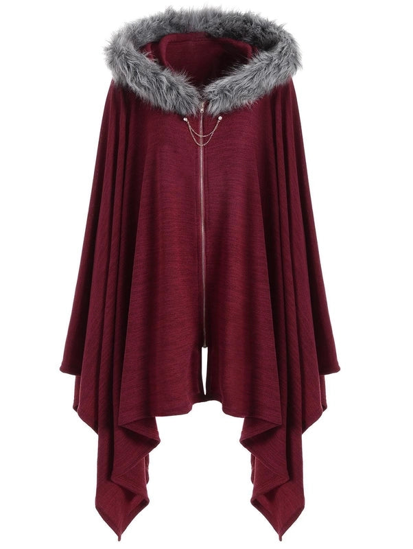 Women's Minimalist Solid Color Faux Fur Acrylic Shawl