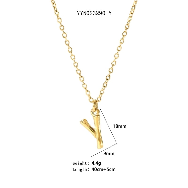 304 Stainless Steel 18K Gold Plated Minimalist Plating Letter Sweater Chain