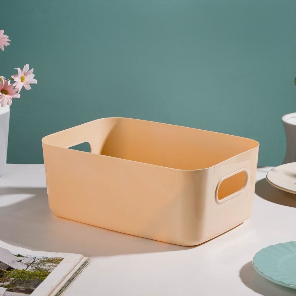 Multipurpose Storage Basket Beige Set Of 2 11 Inch