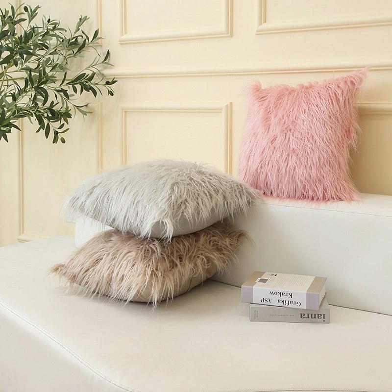 Casual Elegant  Solid Color Plush Pillow Cases Couch & Sofa Decor
