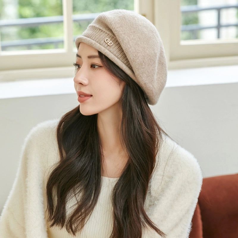 Women's Basic Lady Solid Color Eaveless Beret Hat