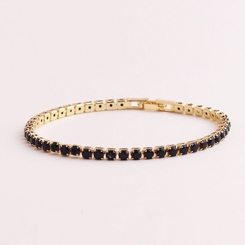 Copper Inlay Round Zircon Copper Bracelets