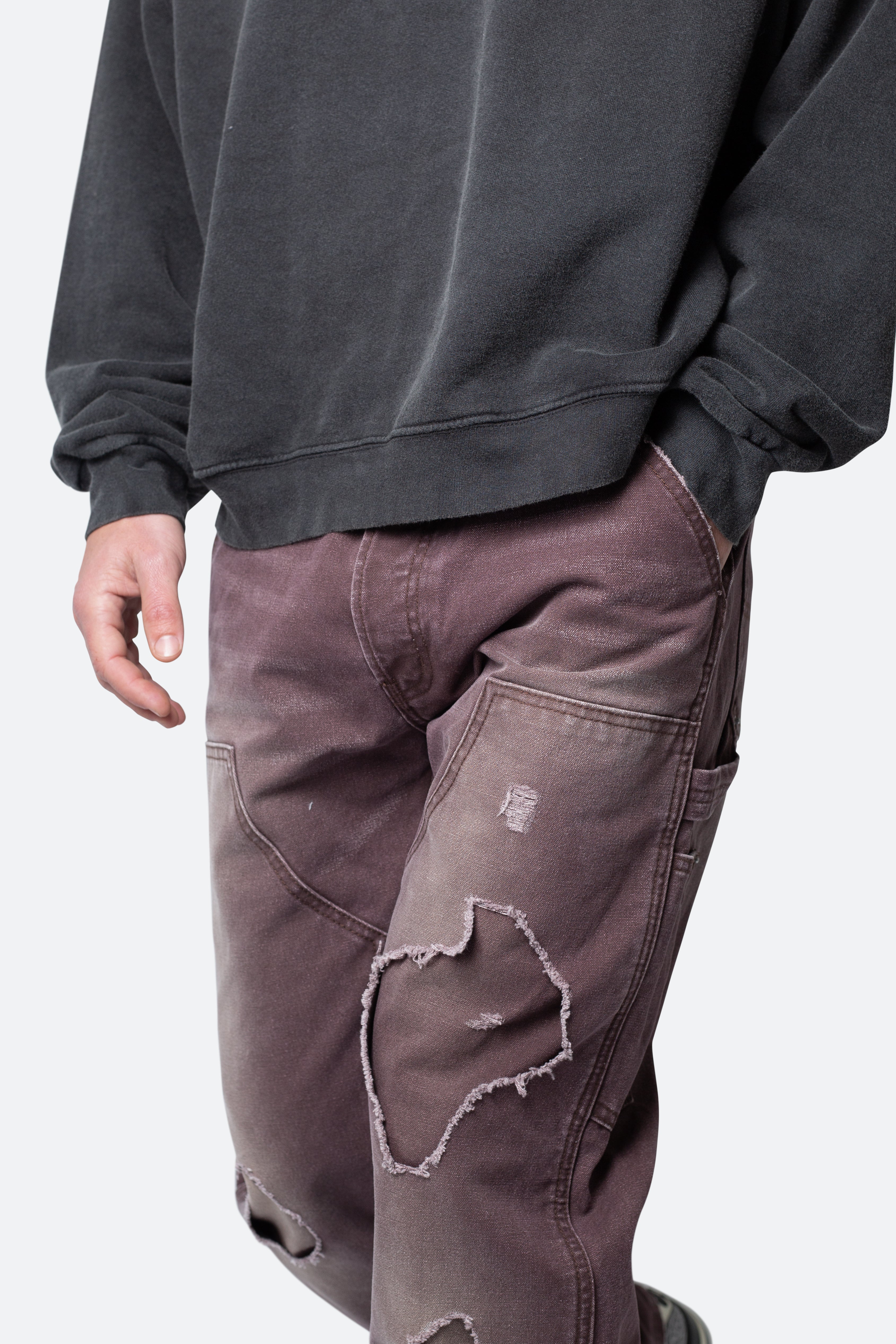 V602 Thrashed Carpenter Pants - Brown