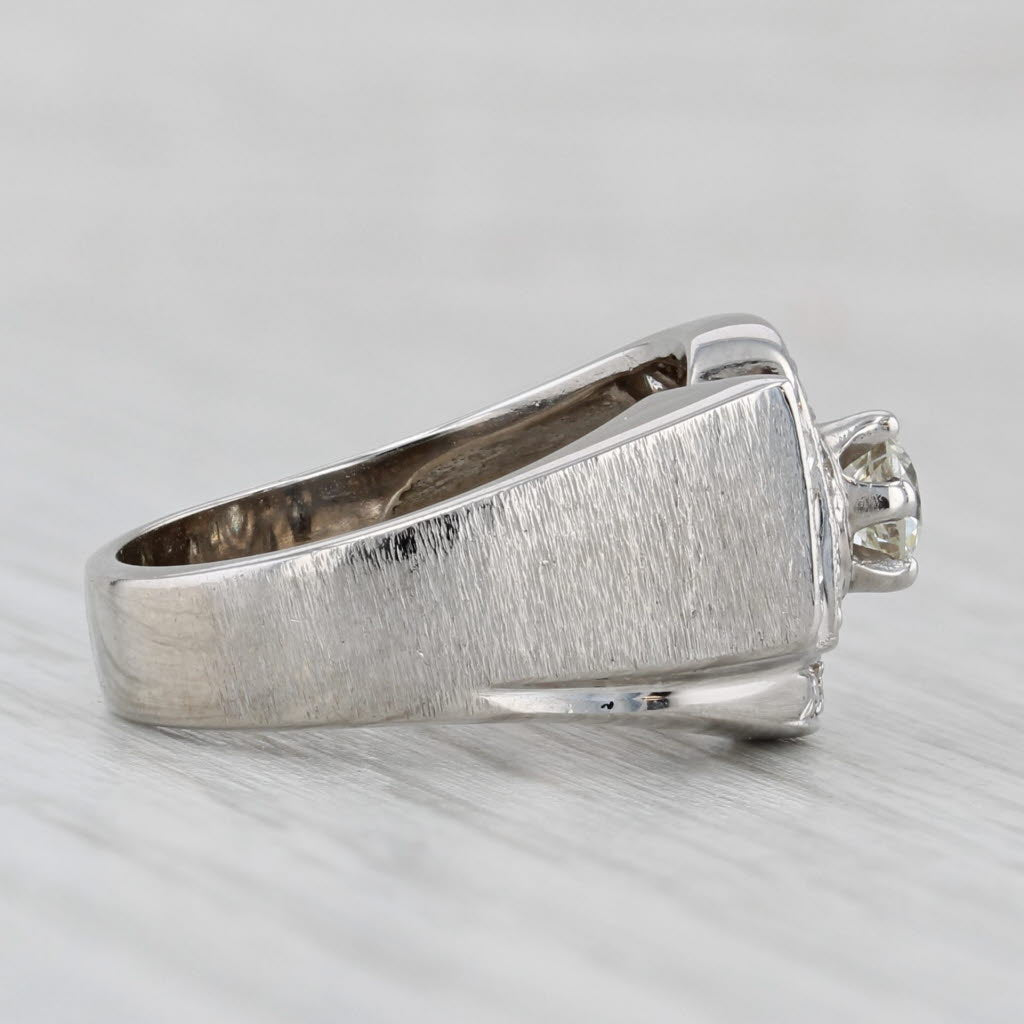 0.15ctw Diamond Ring 10k White Gold Size 6.75 Bypass Halo
