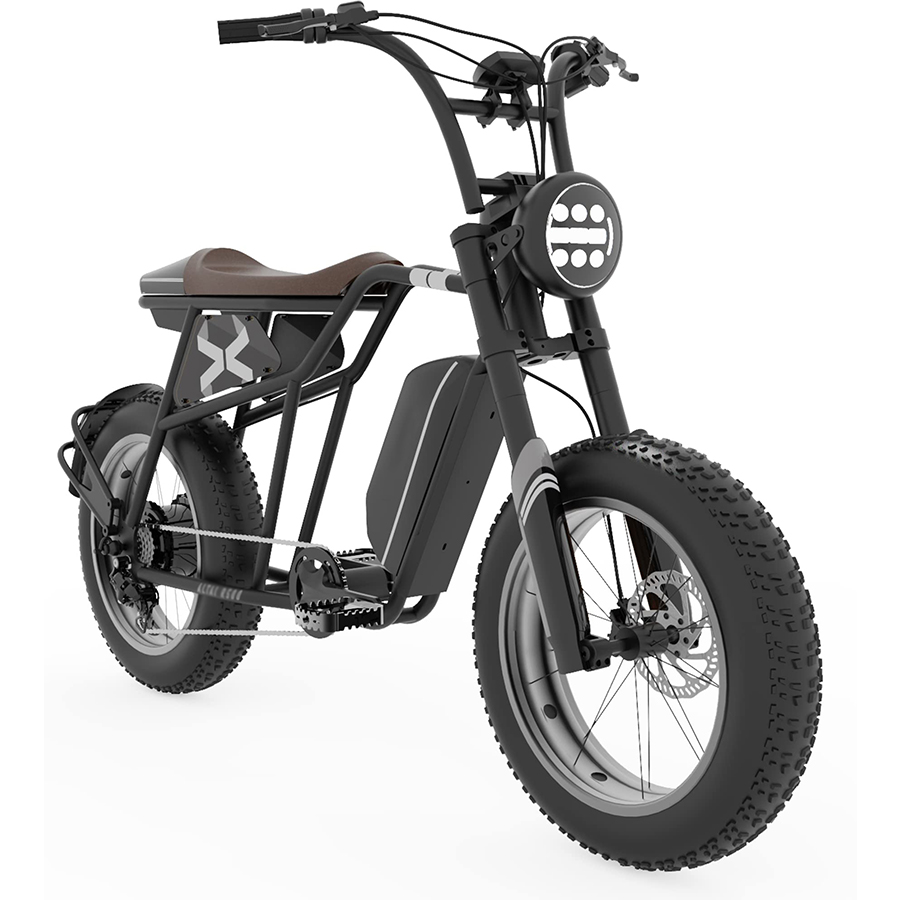 R500 Electric Bicycle with 28 mph Max Speed. 500W Motor. Average Range of 60 Miles and 20 Fat Tires