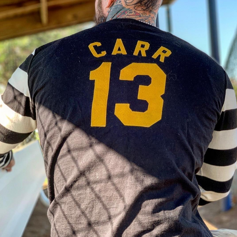 Retro Sleeve Striped Round Neck Casual T-shirt
