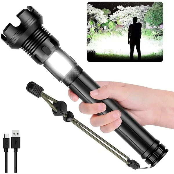 🔥  SALE 49% OFF🔥 - LED Rechargeable Tactical Laser Flashlight 90000 High Lumens