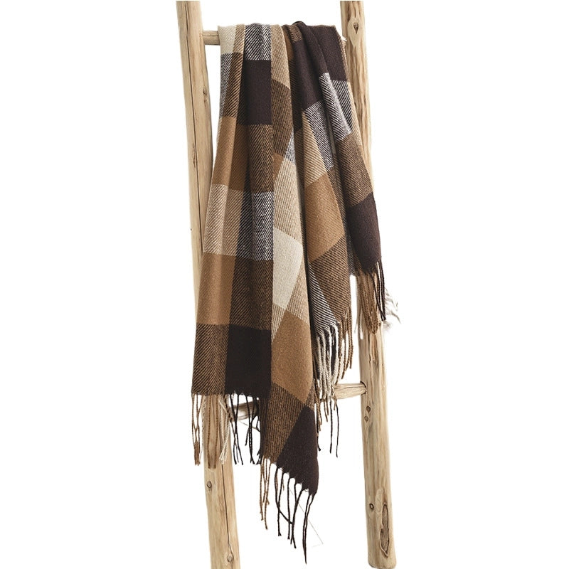 Unisex Retro Classic Style Lattice Polyester Scarf