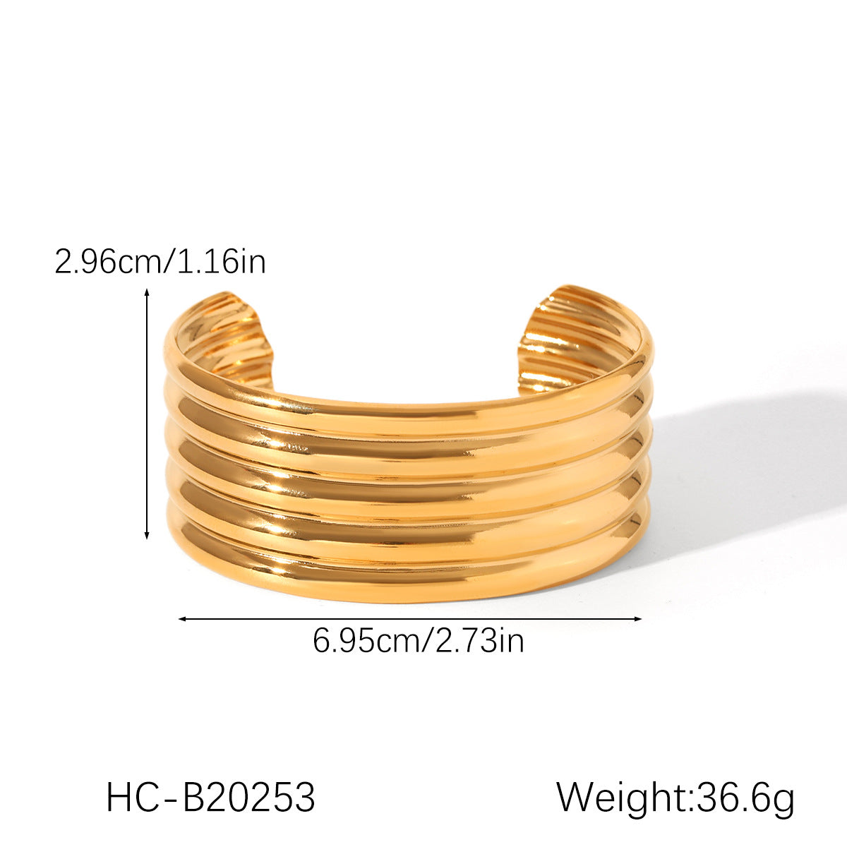 Ins Style Stainless Steel Bracelet 18K Gold-Plated Open Bracelet Titanium Steel Bracelet Female Jewelry