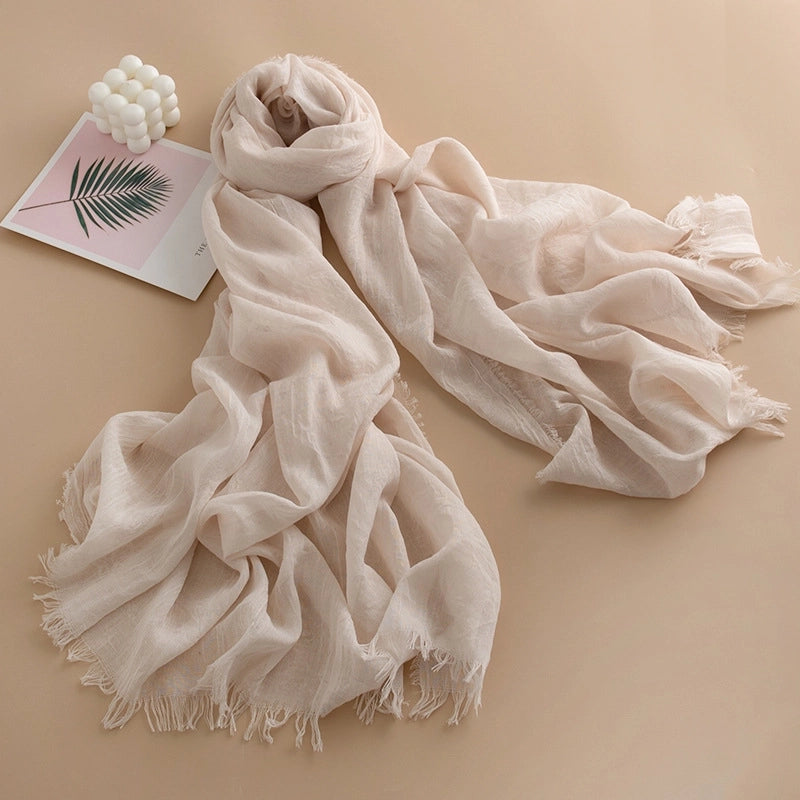 Spring And Summer New Solid Color Thin Scarf High Sense Female All-Matching Long Air Conditioning Shawl Sunscreen Scarf Scarf