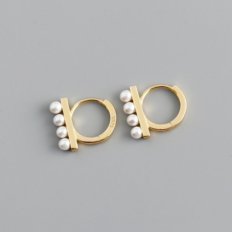 2 Pieces Minimalist Geometric Copper Plating Ear Studs 1 Pair