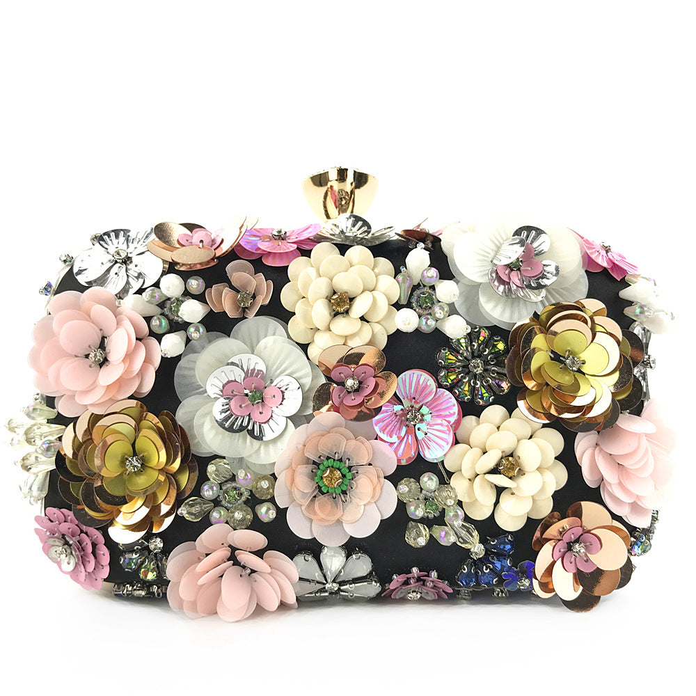 Handmade Beaded Straw Clutch Evening Bag