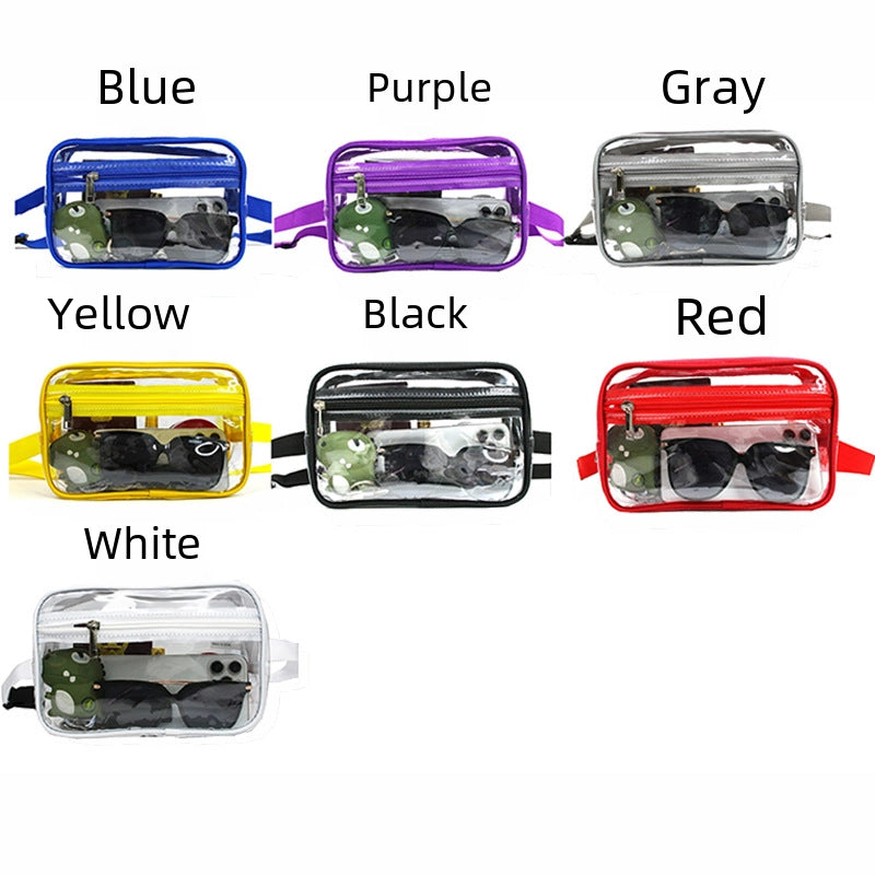 Transparent Waist Bag Men's And Women's Stadium Approved Belt Bag With Adjustable Shoulder Strap. Suitable For Holiday Game Travel