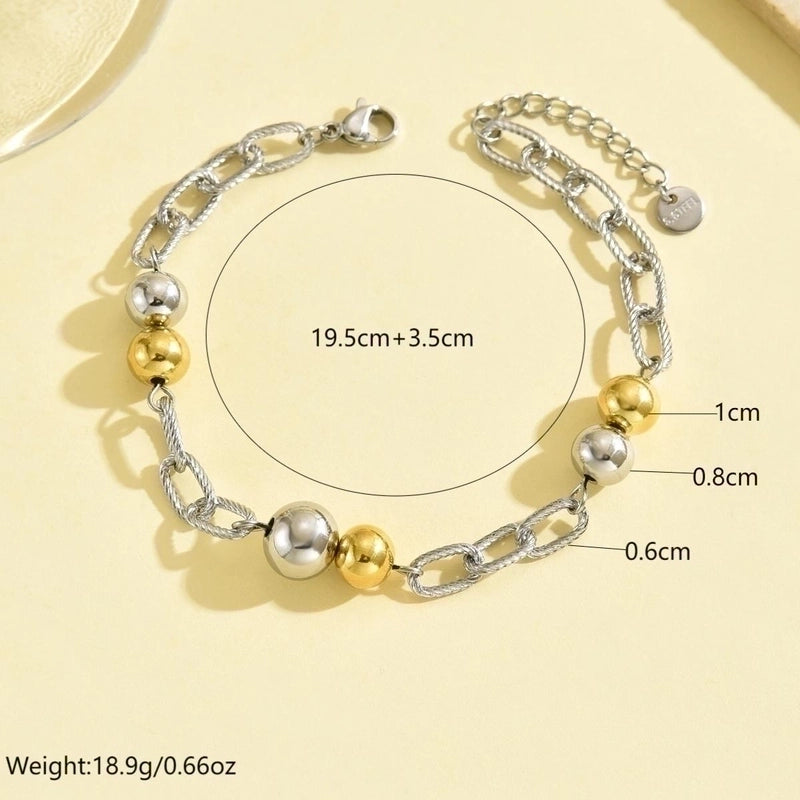Hip-Hop Minimalist Commute Geometric 304 Stainless Steel 14K Gold Plated Bracelets In Bulk