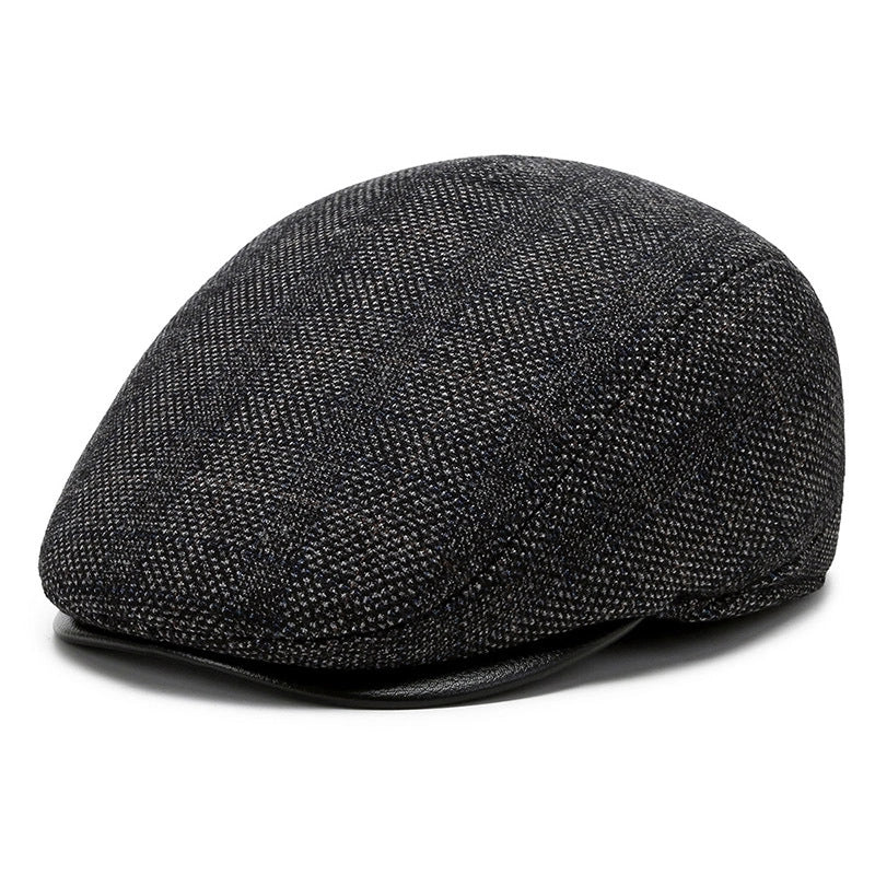 Men's Retro Minimalist Solid Color Curved Eaves Beret Hat