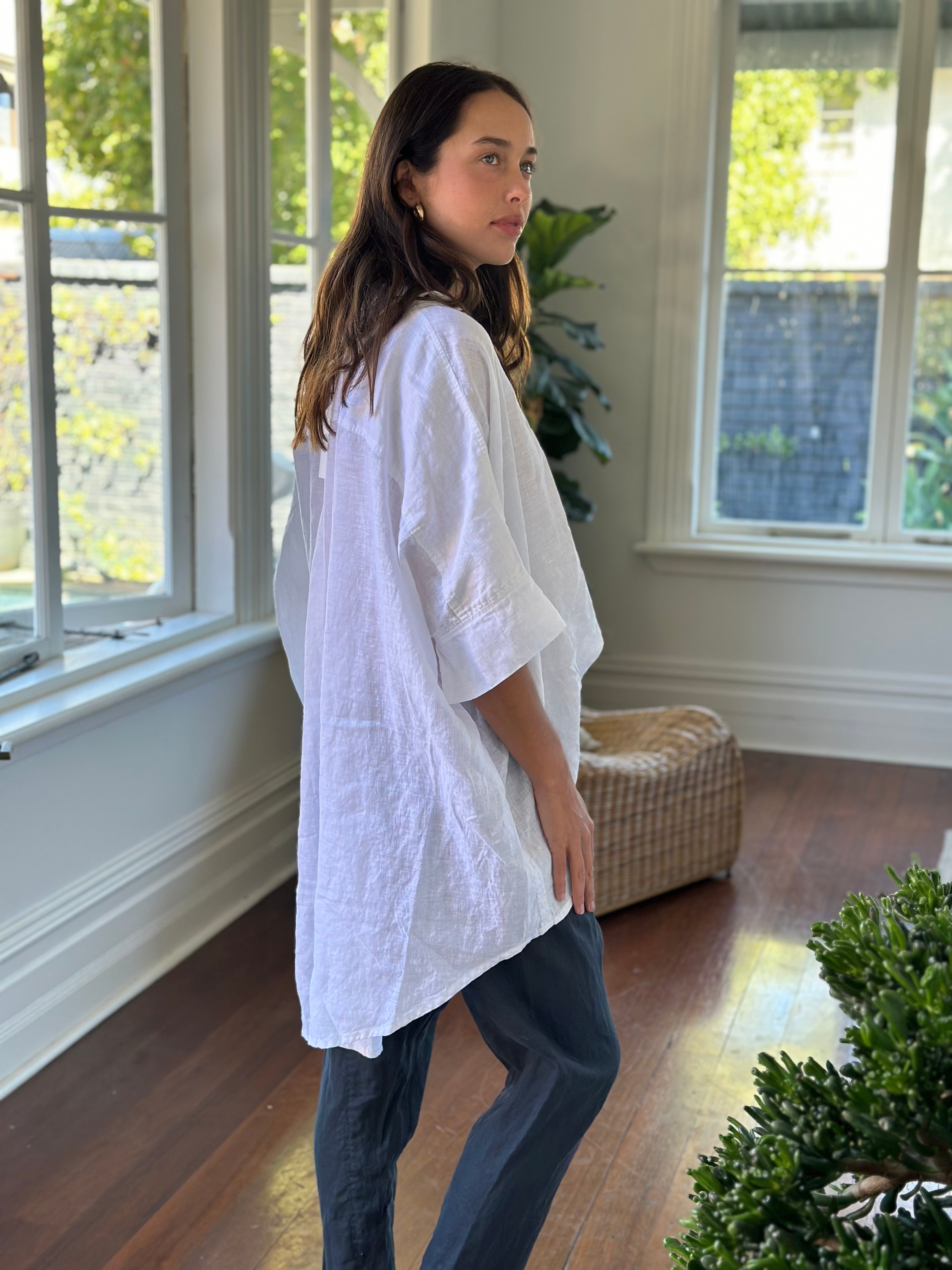 issey shirt - white linen