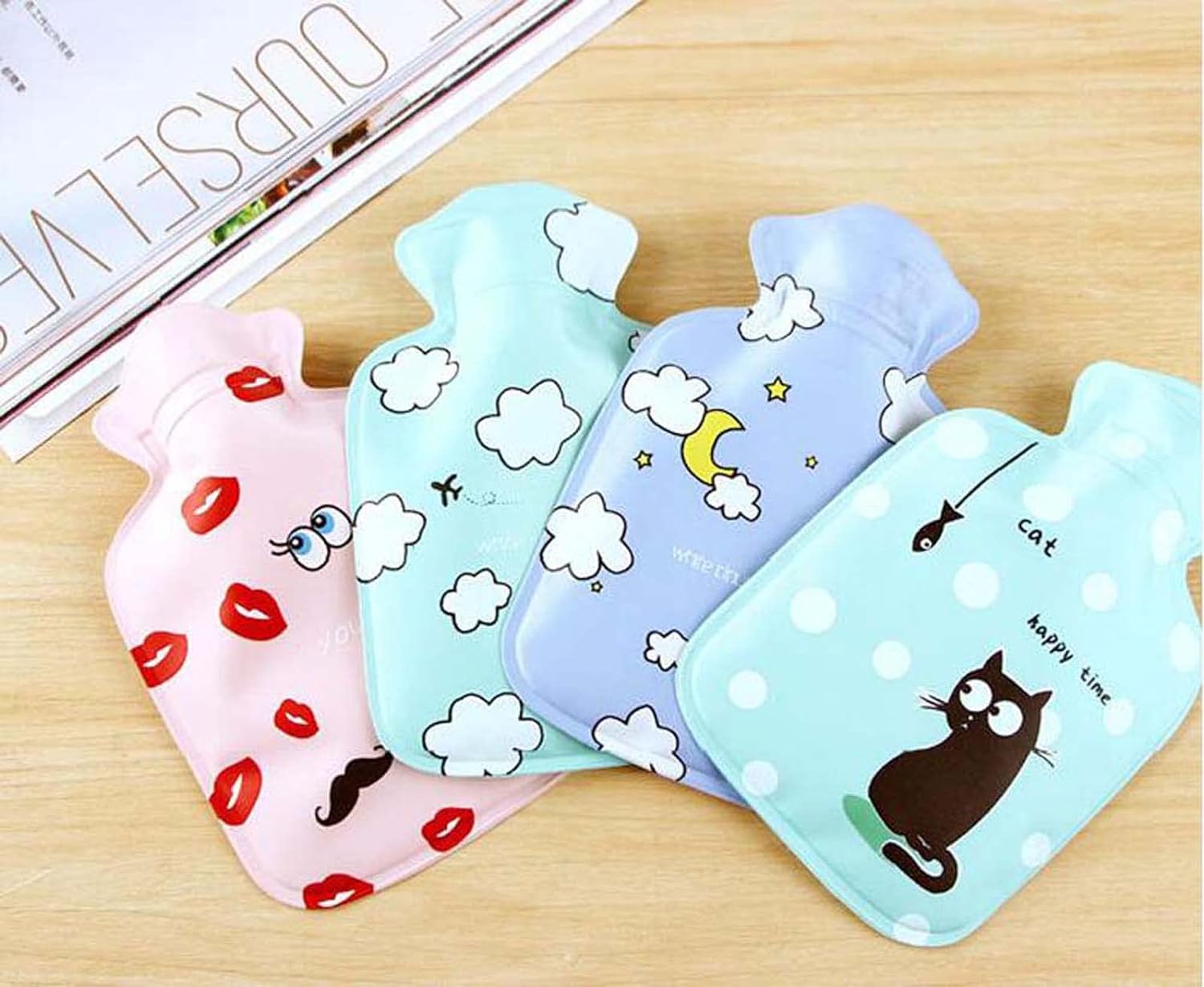 1pc Hot Water Bottles. Hand Warmer With Lovely Cartoon Knitted Portable Hand Hot Water Bags Random Color