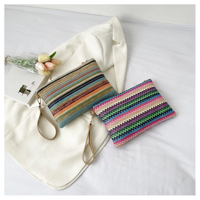 Straw Stripe Square Evening Bags