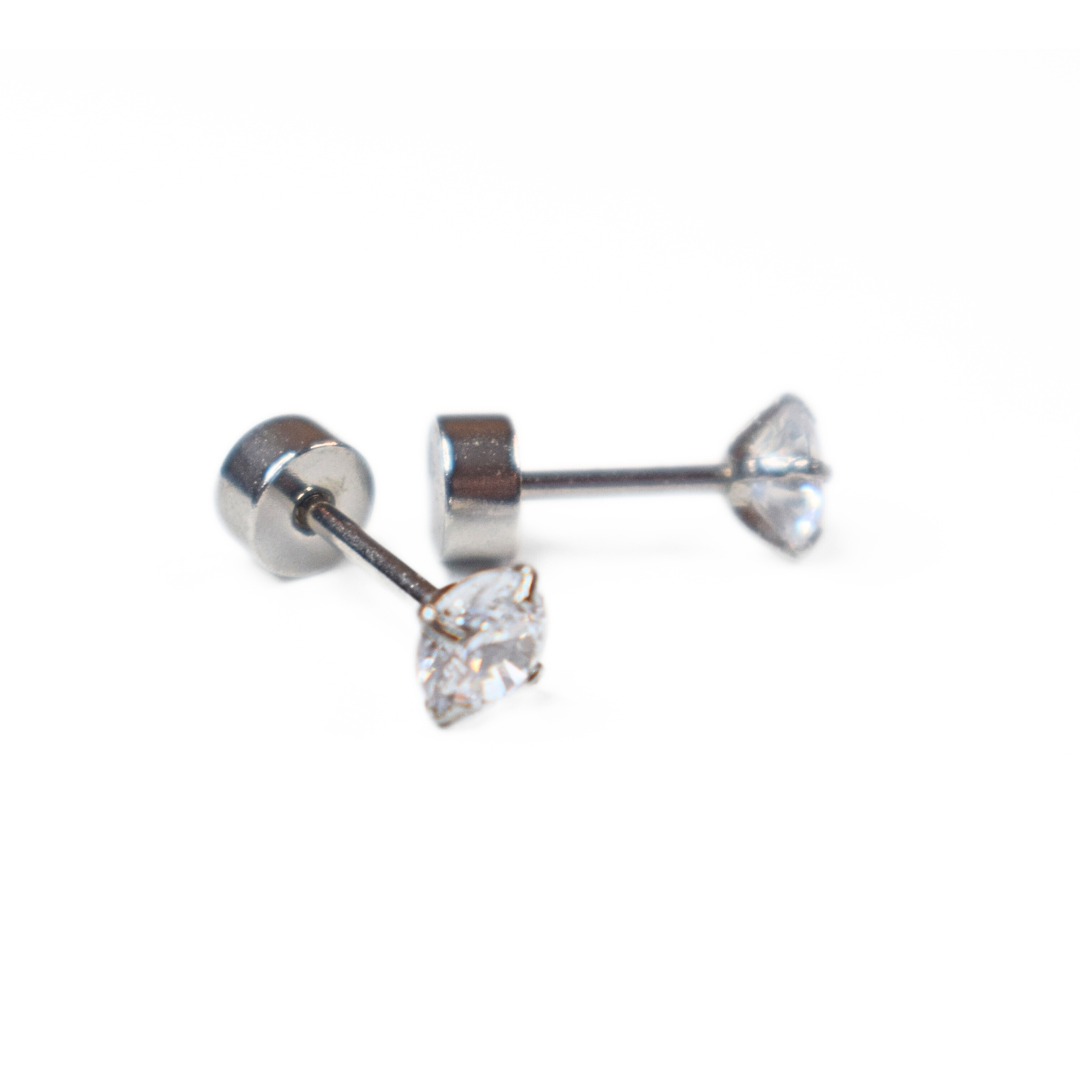 Baby Diamond style studs - Silver