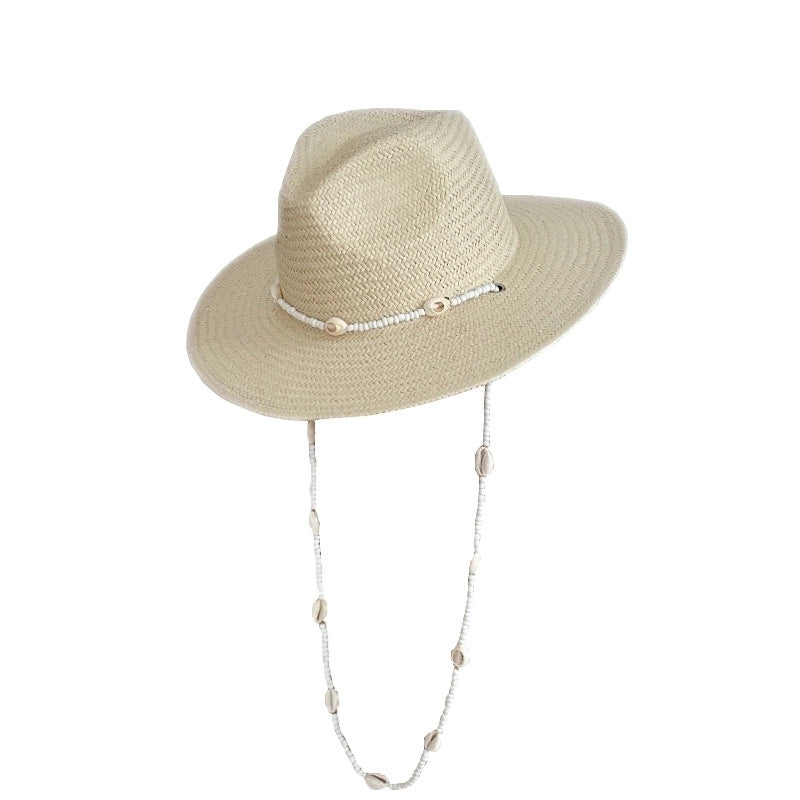 Unisex Basic Cowboy Style Classic Style Shell Big Eaves Sun Hat Straw Hat