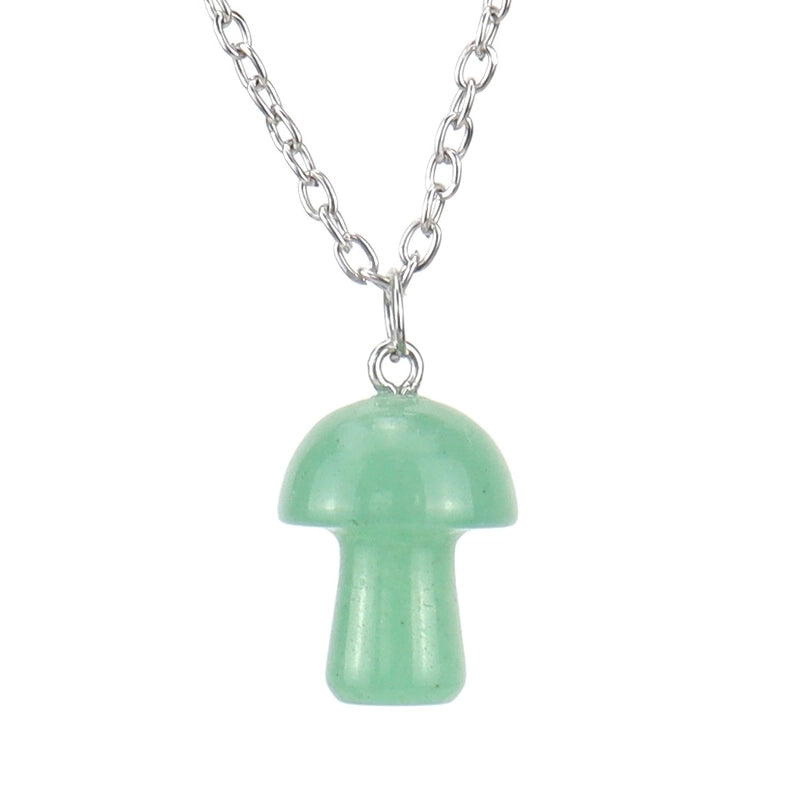 Minimalist Mushroom Crystal Handmade Pendant Necklace 1 Piece