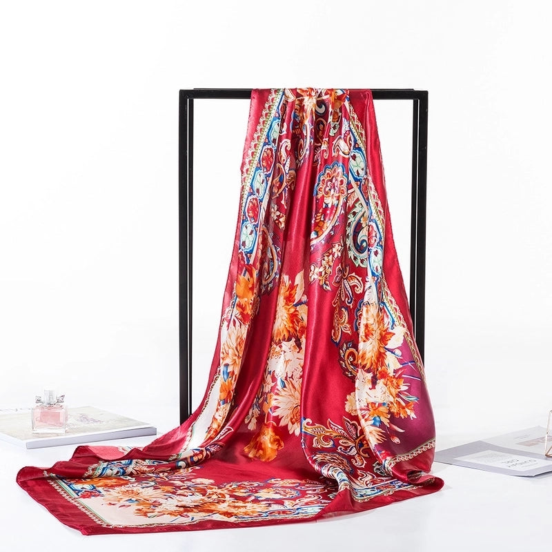 Women's Casual Vintage Style Ethnic Style Paisley Satin Printing And Dyeing Silk Scarf