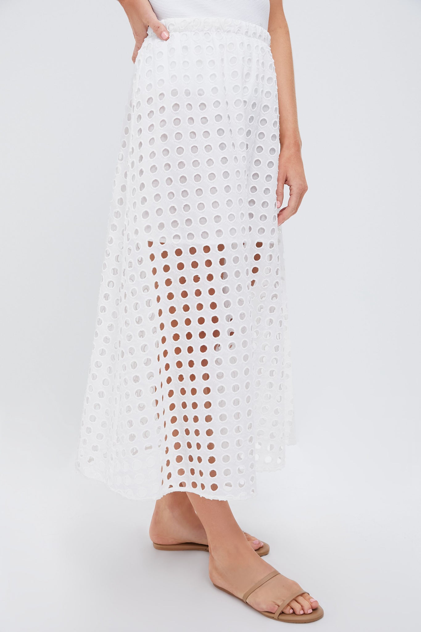 White Cotton Eyelet Eve Skirt