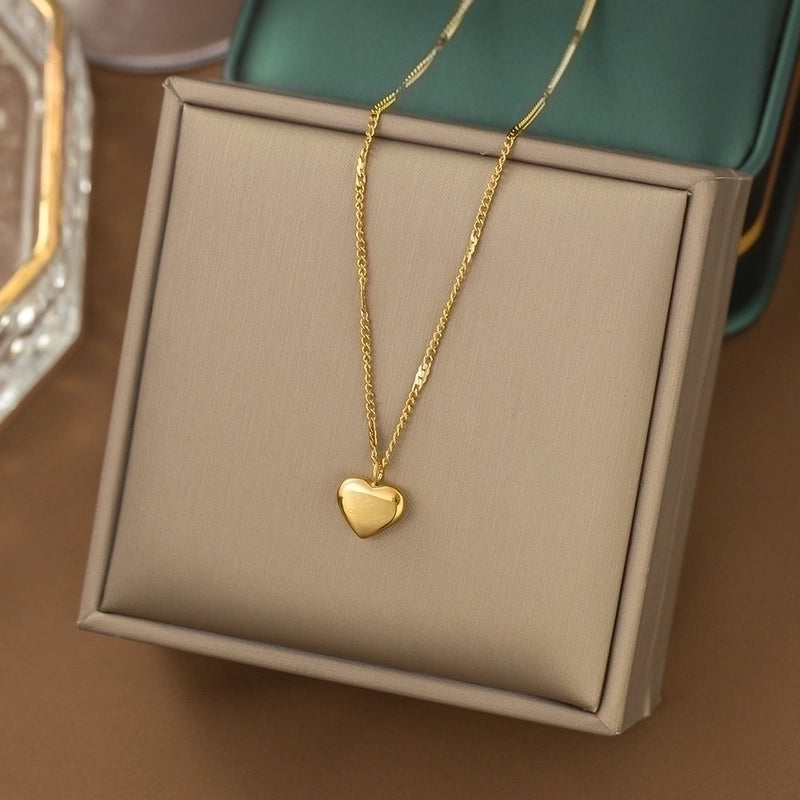 Casual Minimalist Heart Shape Titanium Steel Plating Inlay Pearl Shell Bracelets Earrings Necklace