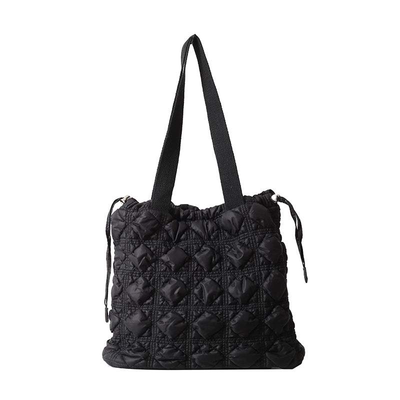 Women's Cotton Solid Color Classic Style String Shoulder Bag