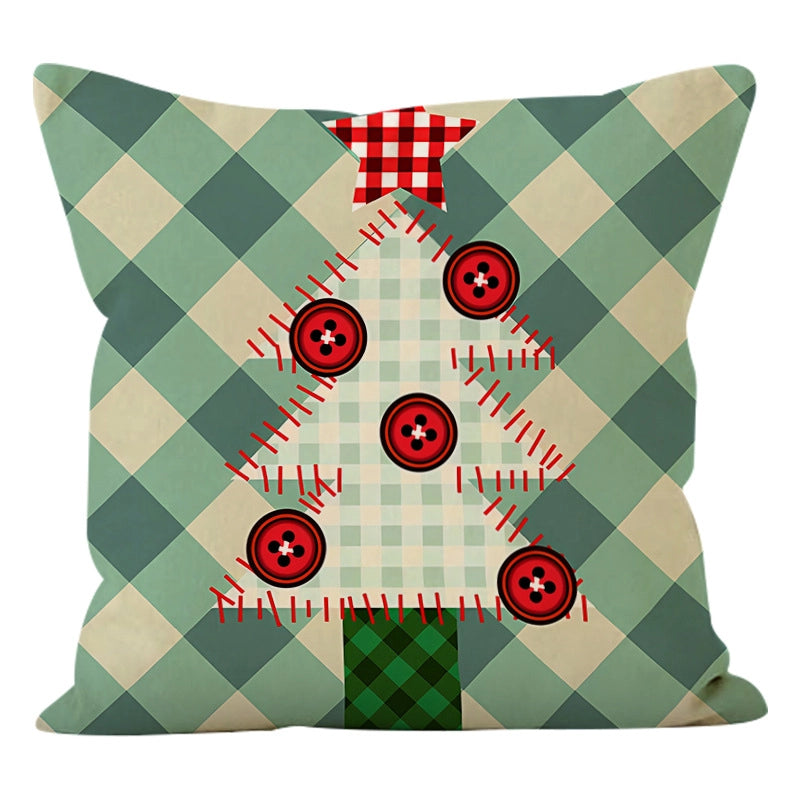 Classic Style Christmas Tree Snowflake Linen Pillow Cases Couch & Sofa Decor