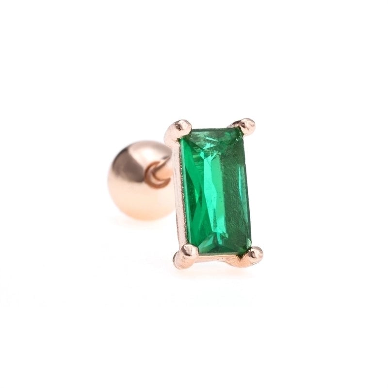 Ear Cartilage Rings & Studs Minimalist Geometric Brass Gem