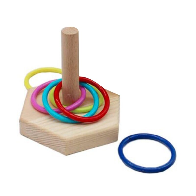 Wooden Stacking Rings Toy For Pet Birds