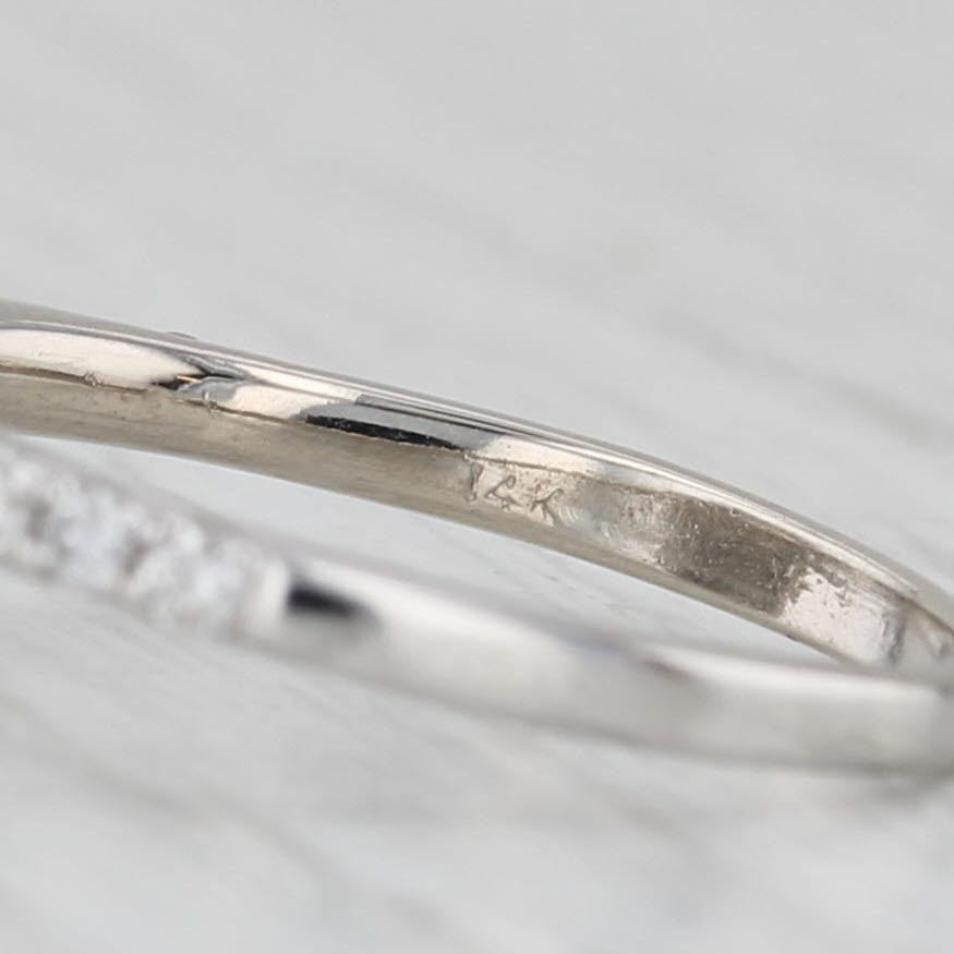 1.06ctw Round Diamond Halo Engagement Ring 14k White Gold Size 5.75