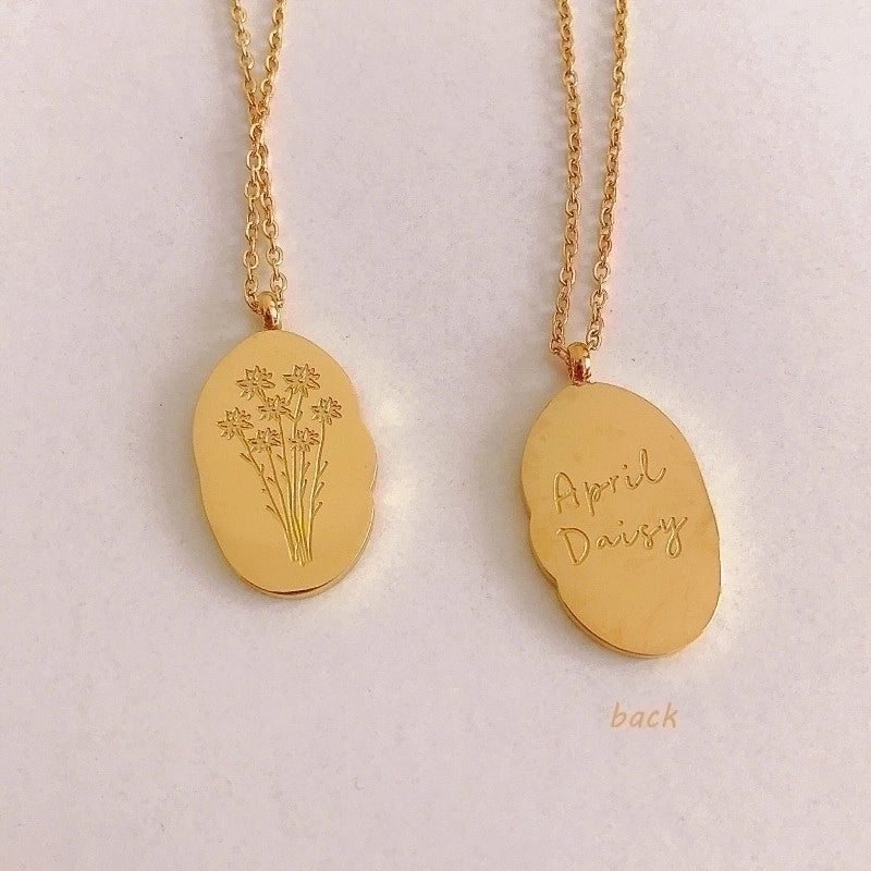 201 Stainless Steel 304 Stainless Steel Minimalist Plating Flower Pendant Necklace