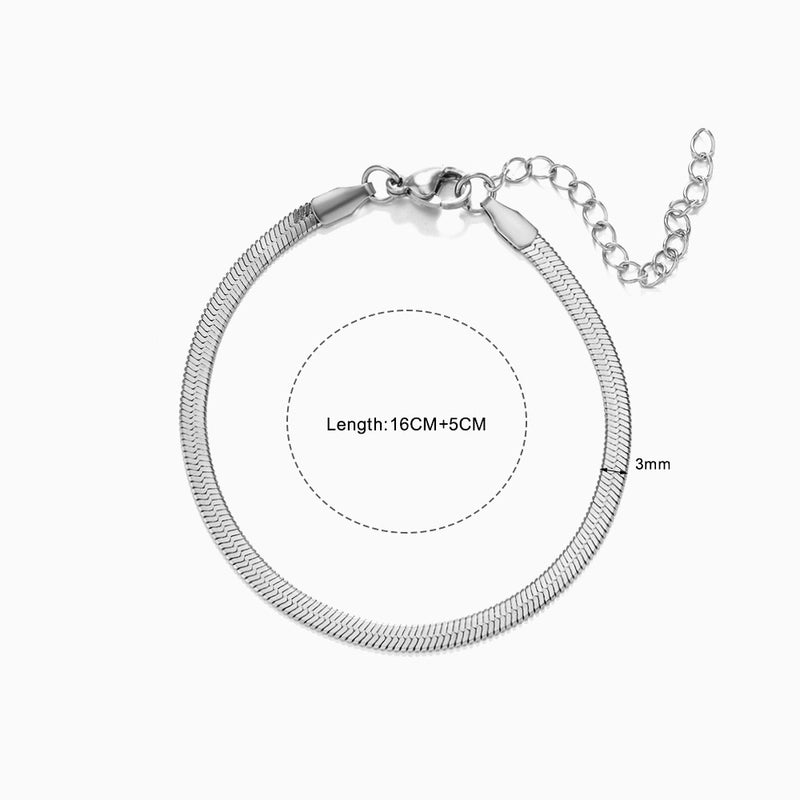 Minimalist Geometric Solid Color Stainless Steel Plating Chain Bracelets