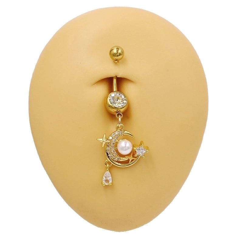 1 Piece Belly Rings Sexy Classic Style Star Heart Shape Butterfly 316L Stainless Steel  Alloy Inlay Resin Rhinestones Glass Gold Plated