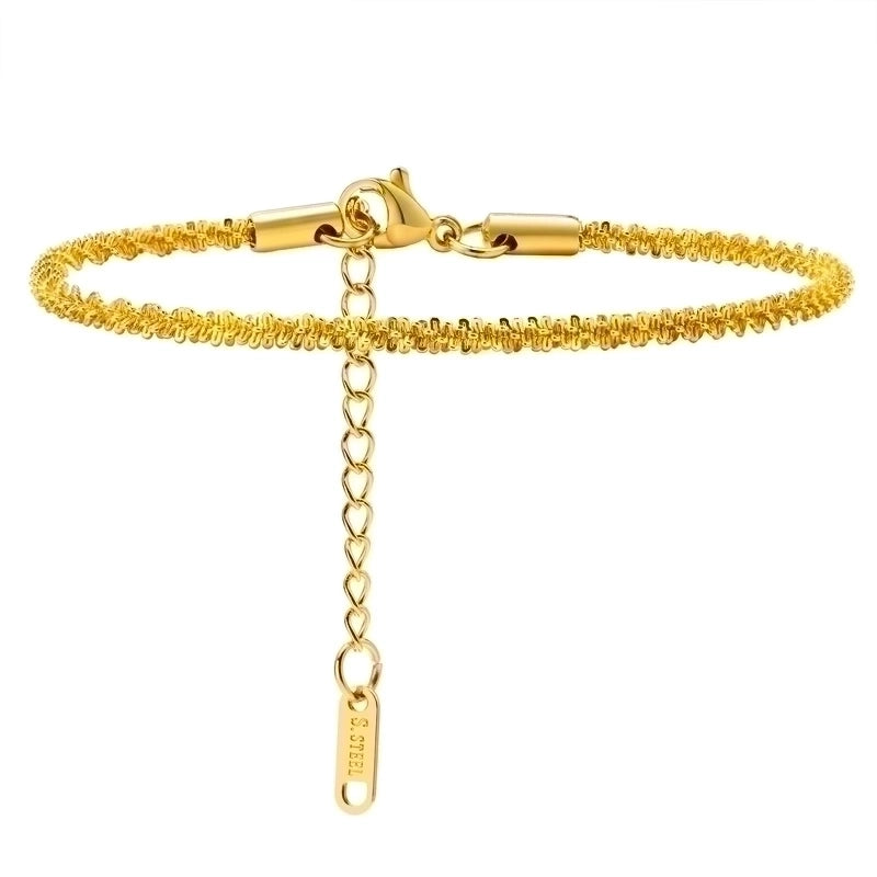 IG Style Casual Minimalist Geometric 201 Stainless Steel 18K Gold Plated Bracelets In Bulk