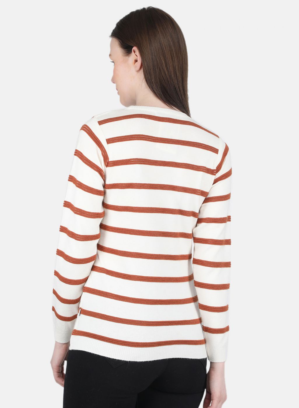 Women White Stripe Top