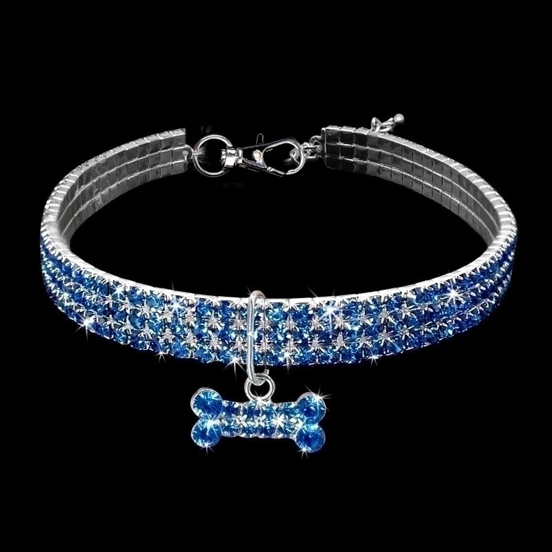 Rhinestone Solid Color Unforgettable Diamond Pet Collar 1 Piece