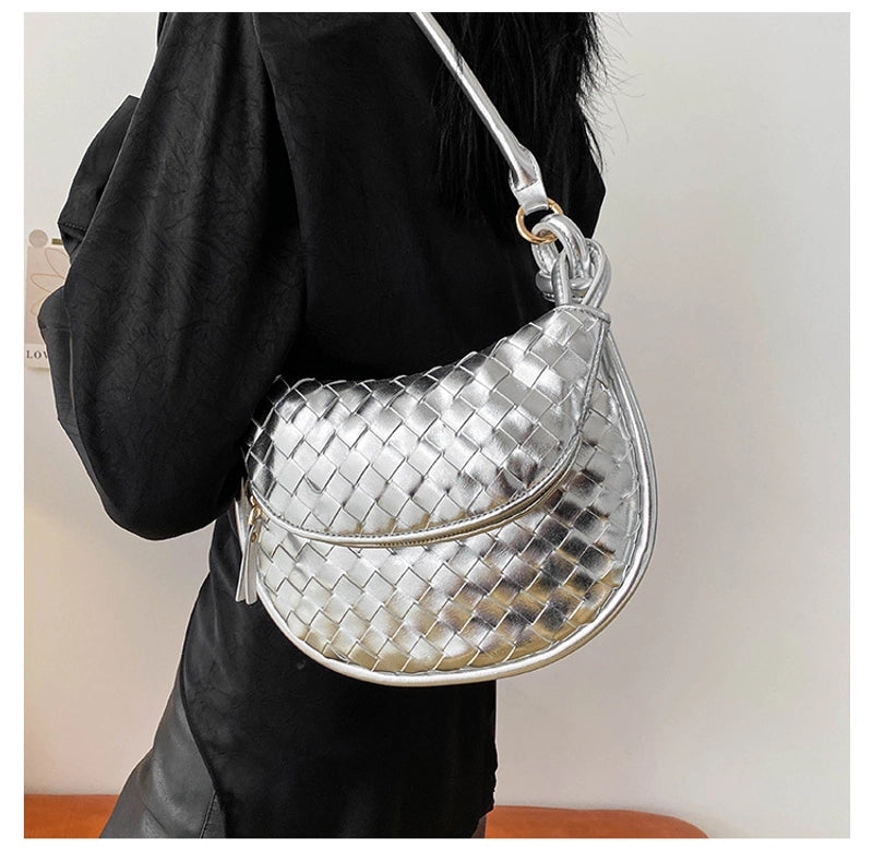 Women's Medium Pu Leather Solid Color Basic Vintage Style Dumpling Shape Flip Cover Underarm Bag