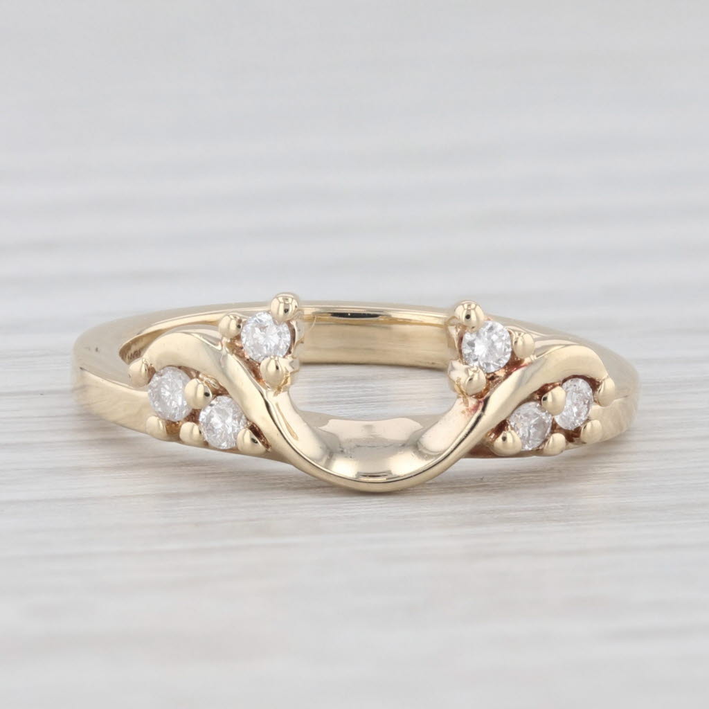 0.10ctw Diamond Wedding Band Guard Enhancer Band 10k Yellow Gold Size 5