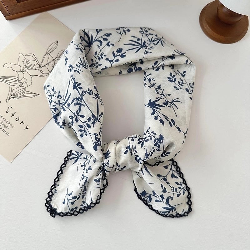 Women's Elegant Sweet Printing Cotton And Linen Silk Scarf